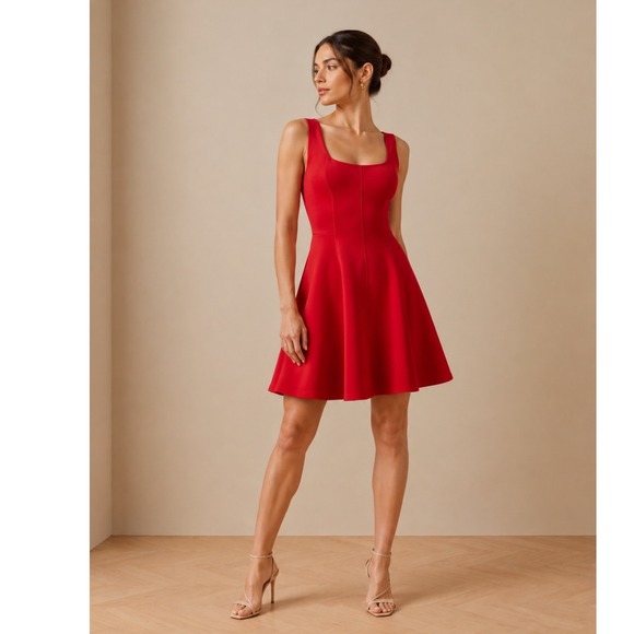Ted Baker Dresses & Skirts - NEW Ted Baker LOHANNA Fit & Flare Dress‎ Women Red Skater Mini 4-6 (ted2)